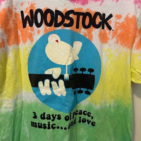 Liquid Blue Woodstock Rainbow Tie Dye T Shirt 3 Days of Peace Music & Love large - Picture 3 of 6